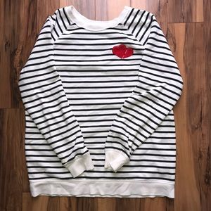 Striped sweatshirt with heart detail